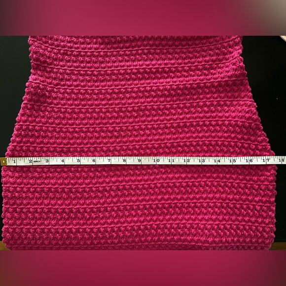 AQUA Pink Crochet Halter Top Mini Dress sz L (NWT) - Picture 10 of 13